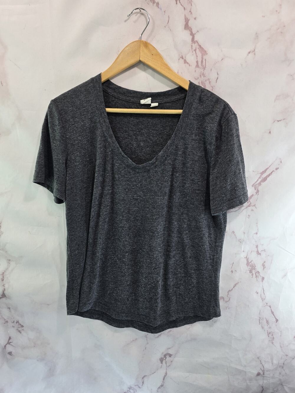 Tentree T Shirt Womens Large Gray Short Sleeve V Hemp Recycled 10 Tree